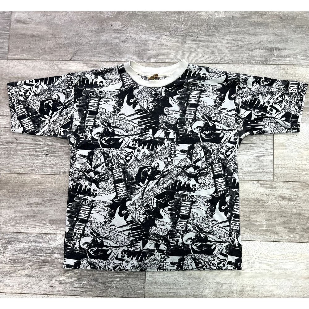 Vintage Batman DC Comics AOP T-Shirt Size Large